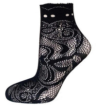 21Colors Fashion Transparent Fishnet Socks Women Lace Nylon Hollow Out Ankle Length Short Socks Ladies Calcetines De Mujer #03 GS