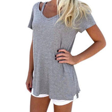 3 Colors New Fashion Women  V-Neck Short Sleeve T-Shirt Casual Tee Tops Female Camisetas Mujer Verano  #23 GS