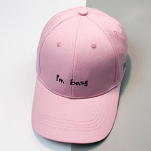 3 Colors Women Men Couple Embroidery Letter I'M Busy Baseball Cap Cotton Snapback Hip Hop Flat Hat Women Men   #01 GS