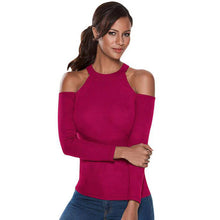 4 Colors Sexy Off Shoulder T-shirt Camisas Femininas  Women  Long Sleeve t Shirt Fashion Ladies Tops Tee Shirt Femme GS