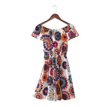 5 Colors Fashion Women Off Shoulder Dress Floral PrintGirls Womens Dresess Boat Neck Strapless Cute Dress Female Vestidos GS