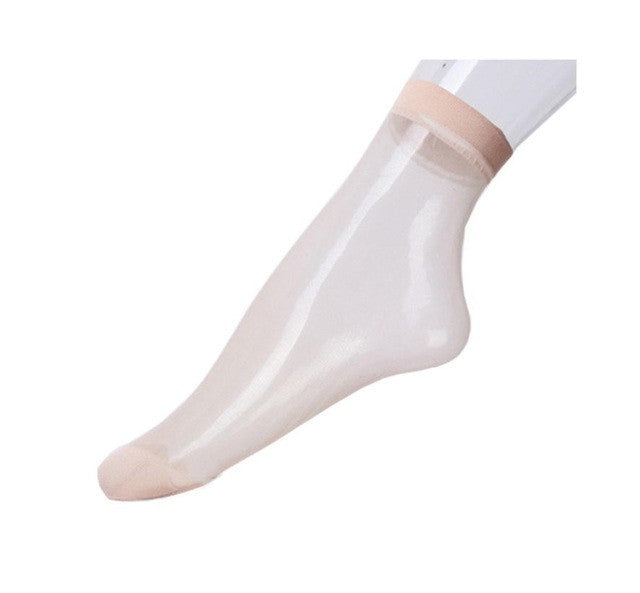 5Pair/lot Transparent Socks Women New  Rayon Nylon Sexy Lace Top-Ankle Short Socks crystal Slik Ultrathin Socks Female #05 GS