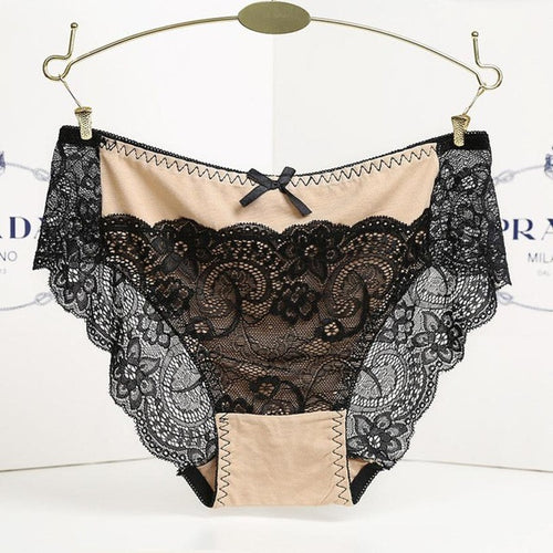 7 Colors Sexy Underwear Women Panties Cotton Blend Lace Transparent Women Panties Underwear Ladies  Culotte Femme GS