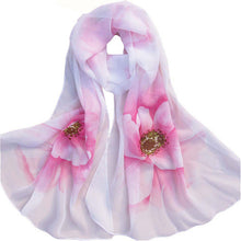 7 Colors Women Soft Thin Chiffon Silk Scarf Flower printed Scarves Wrap Shawl YLYL GS