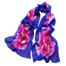 7 Colors Women Soft Thin Chiffon Silk Scarf Flower printed Scarves Wrap Shawl YLYL GS