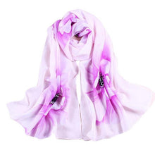 7 Colors Women Soft Thin Chiffon Silk Scarf Flower printed Scarves Wrap Shawl YLYL GS