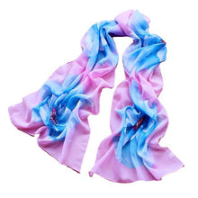 7 Colors Women Soft Thin Chiffon Silk Scarf Flower printed Scarves Wrap Shawl YLYL GS