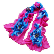 7 Colors Women Soft Thin Chiffon Silk Scarf Flower printed Scarves Wrap Shawl YLYL GS