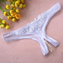 7Colors Sexy Women Pearl G-String And Thongs Solid Low Waist Open Crotch Underwear Women bragas mujer New Arrival  #425 GS