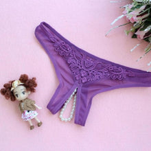 7Colors Sexy Women Pearl G-String And Thongs Solid Low Waist Open Crotch Underwear Women bragas mujer New Arrival  #425 GS