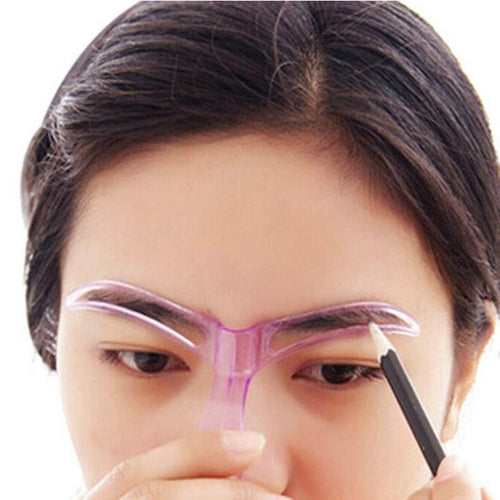 7cm*12.5cm Professional Beauty Tool Makeup Grooming Drawing Blacken Eyebrow Template Random Color Anne GS
