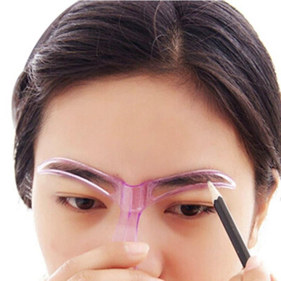 7cm*12.5cm Professional Beauty Tool Makeup Grooming Drawing Blacken Eyebrow Template Random Color Anne GS