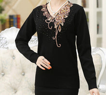 8 color new Fashion women sweater flower embroidery floral knitted wool lady top female pullover shirt S- XXXL 9698 GS