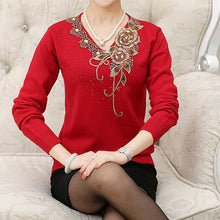 8 color new Fashion women sweater flower embroidery floral knitted wool lady top female pullover shirt S- XXXL 9698 GS