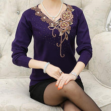 8 color new Fashion women sweater flower embroidery floral knitted wool lady top female pullover shirt S- XXXL 9698 GS