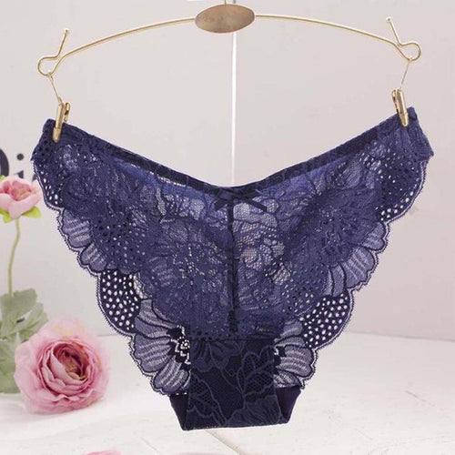 8Color  Hot Sexy Lace Underwear Women Lady Panties Lingerie Hot Underwear Hollow Out Plus Size Transparent Briefs Female #18 GS