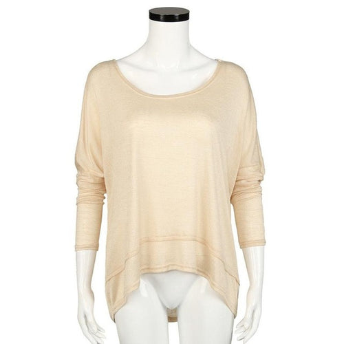 New Fashion Women Tops Long Sleeve Round Neck Irregular Solid Smock Tee Shirt Poleras De Mujer Camisetas GS