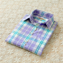 Autumn Female Plaid Blouses Long Sleeve Fashion Blusas Femininas Tops Turn-down Collar Shirt With Button 71639 GS