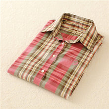 Autumn Female Plaid Blouses Long Sleeve Fashion Blusas Femininas Tops Turn-down Collar Shirt With Button 71639 GS