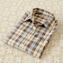 Autumn Female Plaid Blouses Long Sleeve Fashion Blusas Femininas Tops Turn-down Collar Shirt With Button 71639 GS