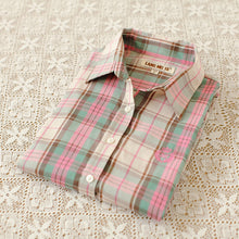 Autumn Female Plaid Blouses Long Sleeve Fashion Blusas Femininas Tops Turn-down Collar Shirt With Button 71639 GS