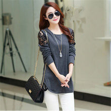 Autumn New Blouses Women Long Sleeve Shirt Tops Fashion Lace Patchwork Bottoming Blouse  Female Loose Casual Shirts 31757 GS