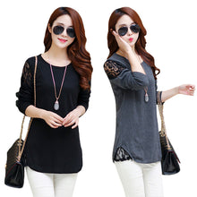 Autumn New Blouses Women Long Sleeve Shirt Tops Fashion Lace Patchwork Bottoming Blouse  Female Loose Casual Shirts 31757 GS