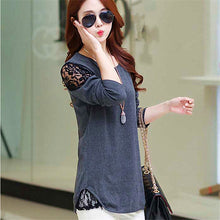 Autumn New Blouses Women Long Sleeve Shirt Tops Fashion Lace Patchwork Bottoming Blouse  Female Loose Casual Shirts 31757 GS