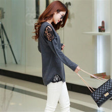 Autumn New Blouses Women Long Sleeve Shirt Tops Fashion Lace Patchwork Bottoming Blouse  Female Loose Casual Shirts 31757 GS