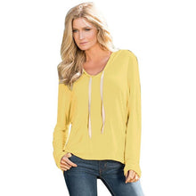 Tee Shirt  Women Hooded Long Sleeved T Shirt Solid Casual Loose Ladies Tops T Shirt Femme Women Clothing GS