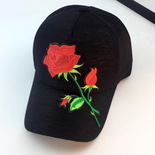 Baseball Cap Women   Applique Embroidery Snapback caps Women Hip Hop Flower Hats Women Bones Gorras Beisbol #23 GS