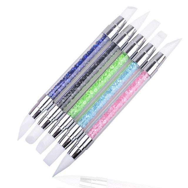 1Pcs Pencil Strass Head Nail Art Brush Nail Silicone Brushes With Acrylic Strap Acrylic + Silica Gel Material Anne GS