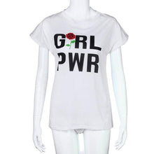Black White Fashion  O Neck Short Sleeve T Shirts  New Arrivals Floral Rose Bottoming Casaul European Tee Tops #23 GS