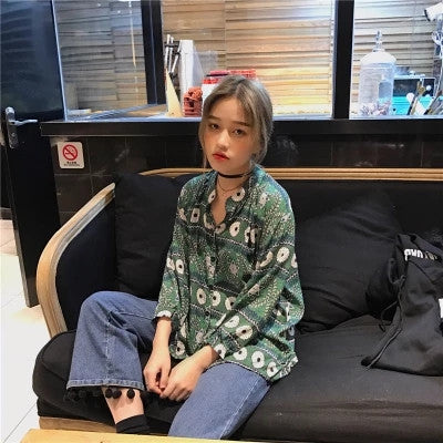 Blouses  Korean Retro style Summer Blouse Half Sleeve Shirt Women Blusas Vintage Women Tops 72515 GS