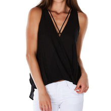 Blusas Mujer   Women Chiffon Loose Tops Sleeveless Solid V Neck Ladies Blouses Casual Tank Tops Blusas Feminina #63 GS