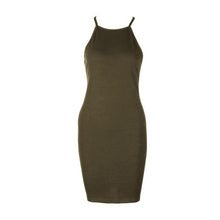 Bodycon Slim Dresses Women  Sexy  Sleeveless Sling Halter Backless Robe Sexy Dress Short Mini Dress vestidos mujer #63 GS