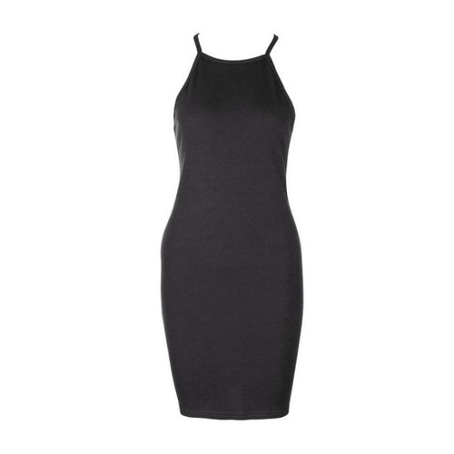 Bodycon Slim Dresses Women  Sexy  Sleeveless Sling Halter Backless Robe Sexy Dress Short Mini Dress vestidos mujer #63 GS