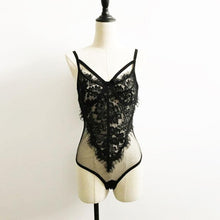 Bodysuit Women  Lace Sheer Mesh Bandage One-Piece Lace Bralette Bustier Bodysuit Triangle Overalls combinaison femme #53 GS