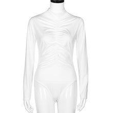 Bodysuits Women  Turtleneck Long Sleeve Black White Bodycon Overalls Rompers Womens Slim Bodysuit combinaison femme &23 GS