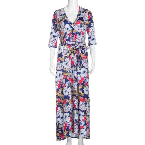 Bohemian Long  Dresses For Women  Vintage Floral Print Beach Ladies Sleeveless Multicolor Maxi Dress vestidos #418 GS