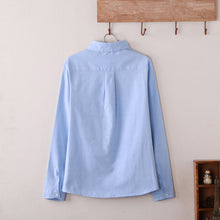 Brand New Cat Print Blouse Embroidery Blusas Femininas Long Sleeve Turn Down Collar Casual Fashion Work Shirts With Button 70020 GS