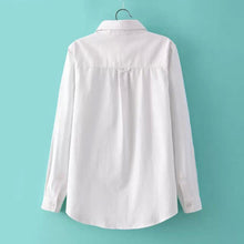 Brand New Cat Print Blouse Embroidery Blusas Femininas Long Sleeve Turn Down Collar Casual Fashion Work Shirts With Button 70020 GS