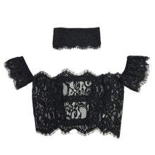 Camisas Mujer   Short Sleeeve Blouses Women Sexy Floral Sheer Lace Tops Choker Neck Off Shoulder Ladies blouses #63 GS