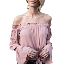 Camisetas mujer  Women Long Sleeve Off The Shoulder Casual Blouse Top Shirts Femme Black White  women blouses #43 GS