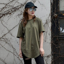 Casual Loose Hole T Shirt Women Hip Hop  harajuku Short Sleeve T Shirt American European Apperel  Camiseta Mujer #63 GS