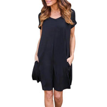 Casual Loose Pocket Dress Women Fashion Ladies Pullover Short Sleeve O-Neck Short Mini T Shirt Dress vestidos verano  #418 GS