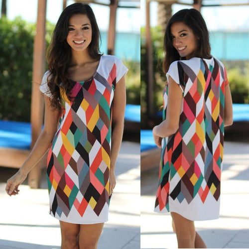 Casual Women  Dress  New Women Sexy Mini Dress Polyester O-neck Short Sleeve Office Dresses,robe femme, vestidos GS