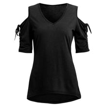 Cold Shoulder T-shirt Women Fashion  T shirt 4 Colors Short Sleeve O Neck Woman Tee Shirt Female camisetas mujer verano #23 GS