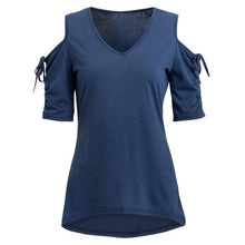 Cold Shoulder T-shirt Women Fashion  T shirt 4 Colors Short Sleeve O Neck Woman Tee Shirt Female camisetas mujer verano #23 GS