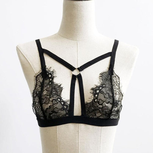 Cropped Women Floral Sheer Lace Triangle Bralette Unpadded Short Lace Beach Tank Crop Tops Lingerie  Style  Sexy #18 GS